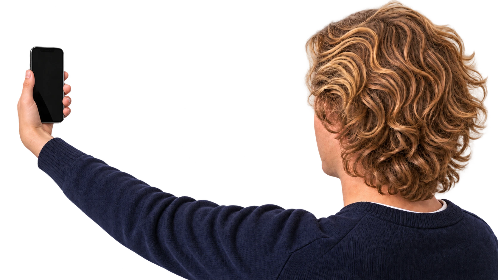 Person holding a phone during a guided selfie check